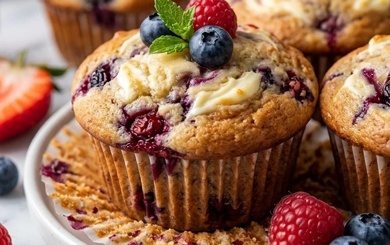 Berry Cream Cheese Muffins