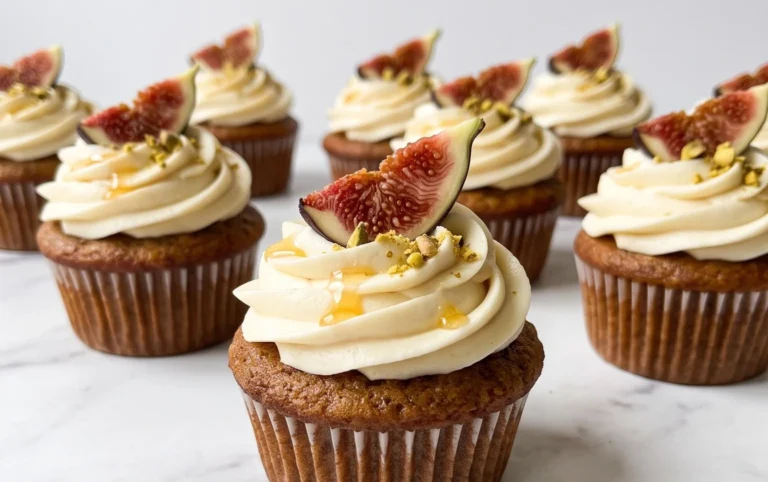 Fig Cupcakes with Honey Cream Cheese Frosting