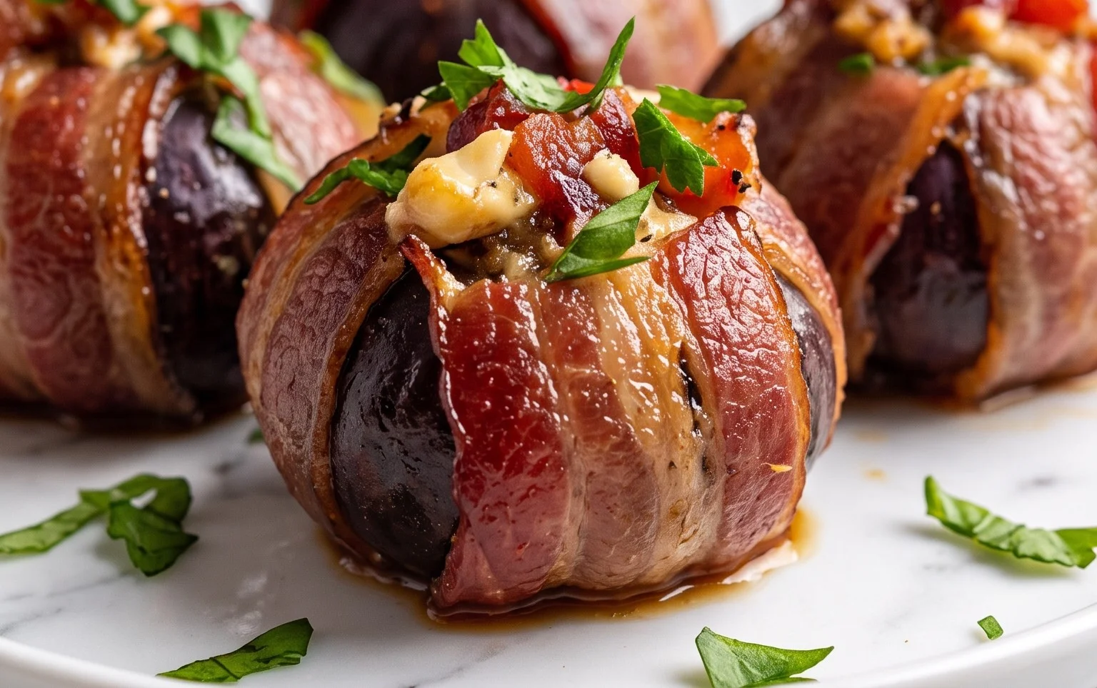Beef Bacon Wrapped Stuffed Figs
