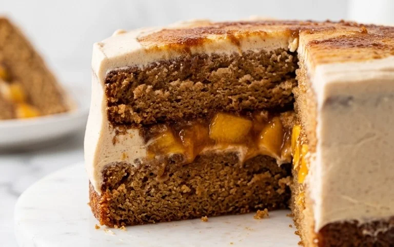 Brown Sugar Layer Cake with Peach Filling
