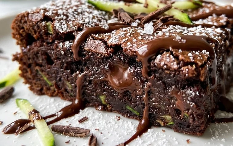 Fudgy Dark Chocolate Zucchini Brownies Recipe