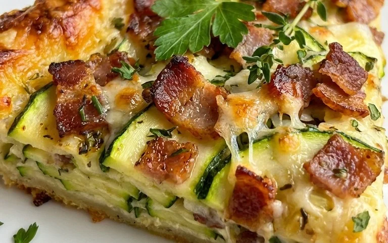 Zucchini and Beef Bacon Slice