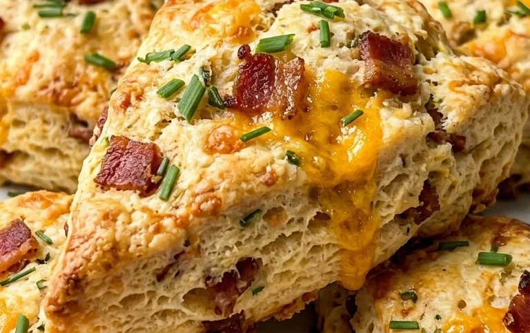 Beef Bacon Cheddar and Chive Scones